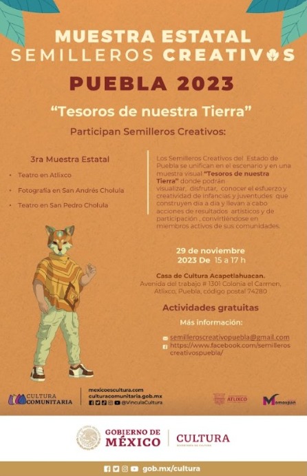Actividad Cultural Comunitaria: Muestra estatal de Semilleros Creativos en Puebla 2023 